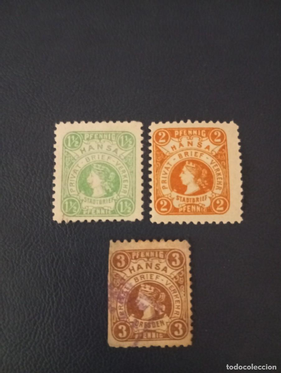Sellos: ALEMANIA, 1887, LOCALES DE DRESDE.