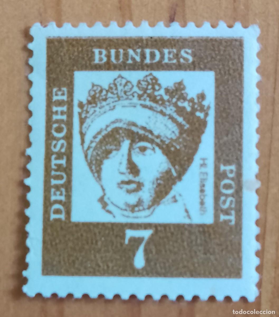 Sellos: ALEMANIA - V/F 7 - SANTA ELISABET DE HUNGRIA - AL DORSO IMPRESO 575