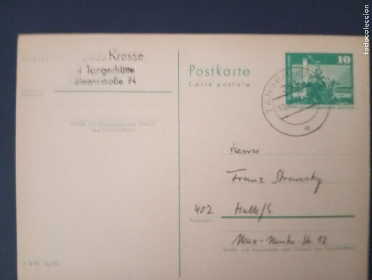 Sellos: ALEMANIA, REPUBLICA DEMOCATICA, DDR, 1980, ENTERO POSTAL CIRCULADO EN TANGERH&Uuml;TTE