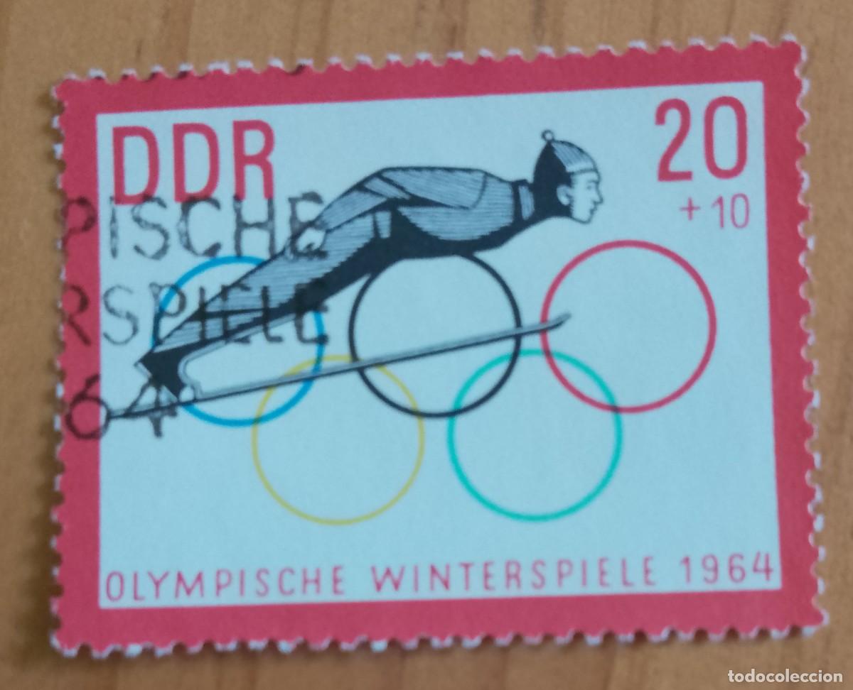 Sellos: ALEMANIA, DDR - V/F 20 + 10 - JUEGOS OLIMPICOS DE INVIERNO 1964