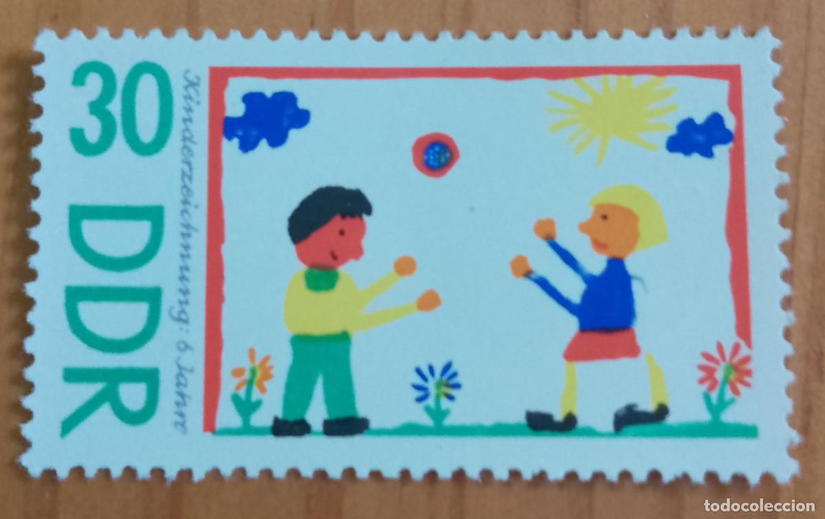 Sellos: ALEMANIA, DDR - V/F 30 - DIBUJO INFANTIL: 6 A&Ntilde;OS