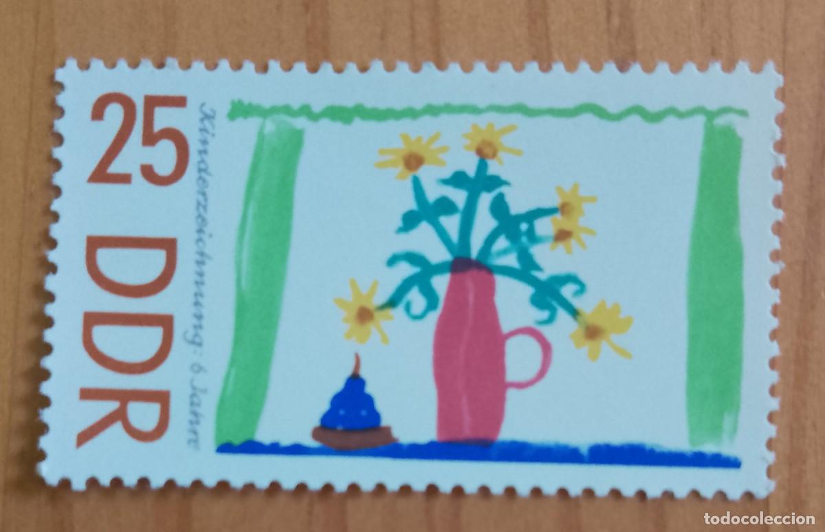 Sellos: ALEMANIA, DDR - V/F 25 - DIBUJO INFANTIL: 6 A&Ntilde;OS