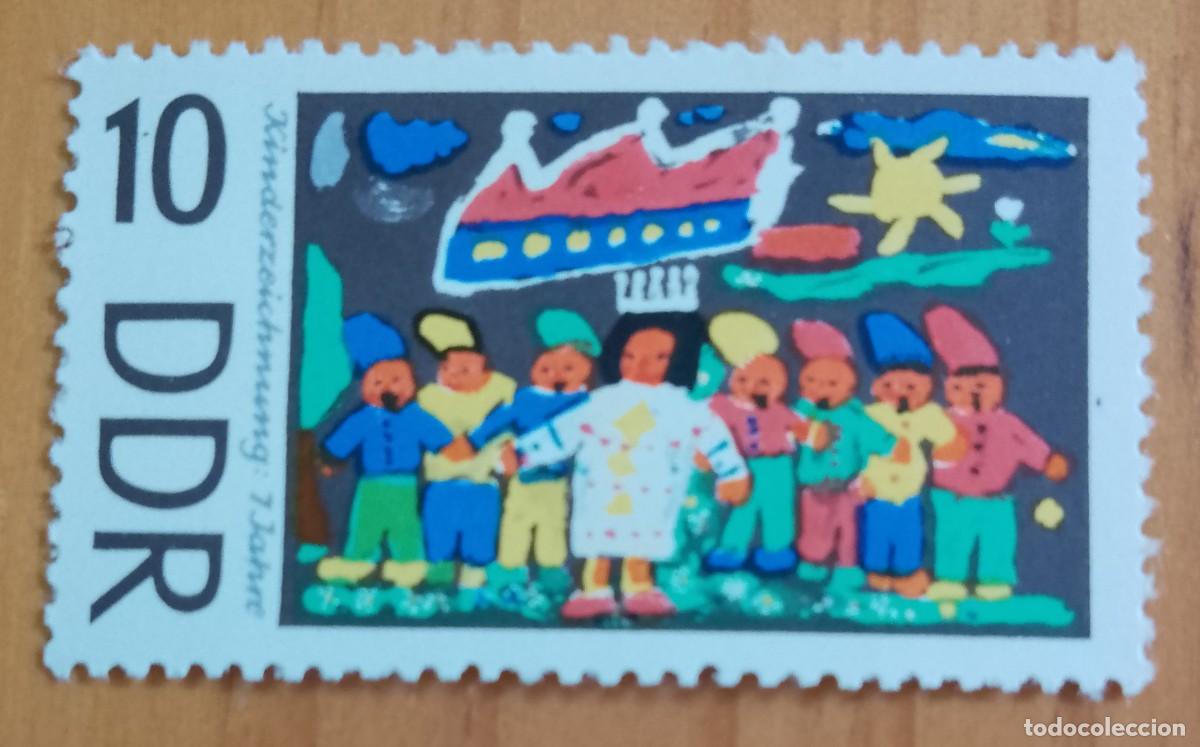 Sellos: ALEMANIA, DDR - V/F 10 - DIBUJO INFANTIL: 6 A&Ntilde;OS