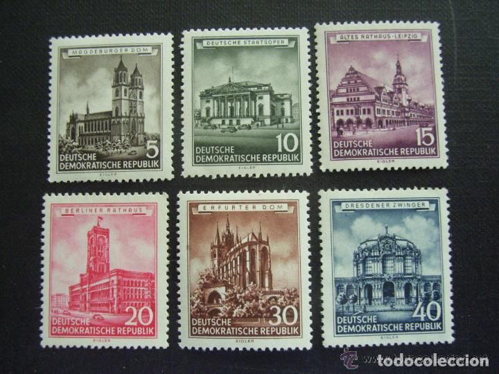 Sellos: Alemania Oriental DDR 1955 Ivert 229/34 *** Edificios Hist&oacute;ricos - Monumentos