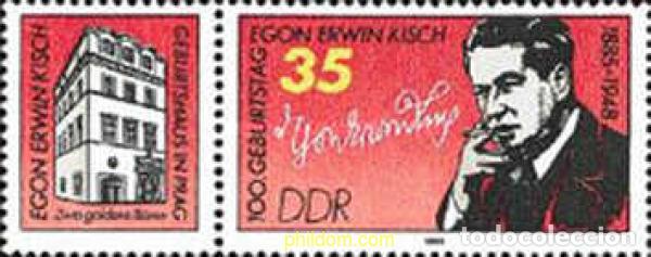 Sellos: 144957 MNH ALEMANIA DEMOCRATICA 1985 CENTENARIO DEL NACIMIENTO DE EGON ERWIN KISCH
