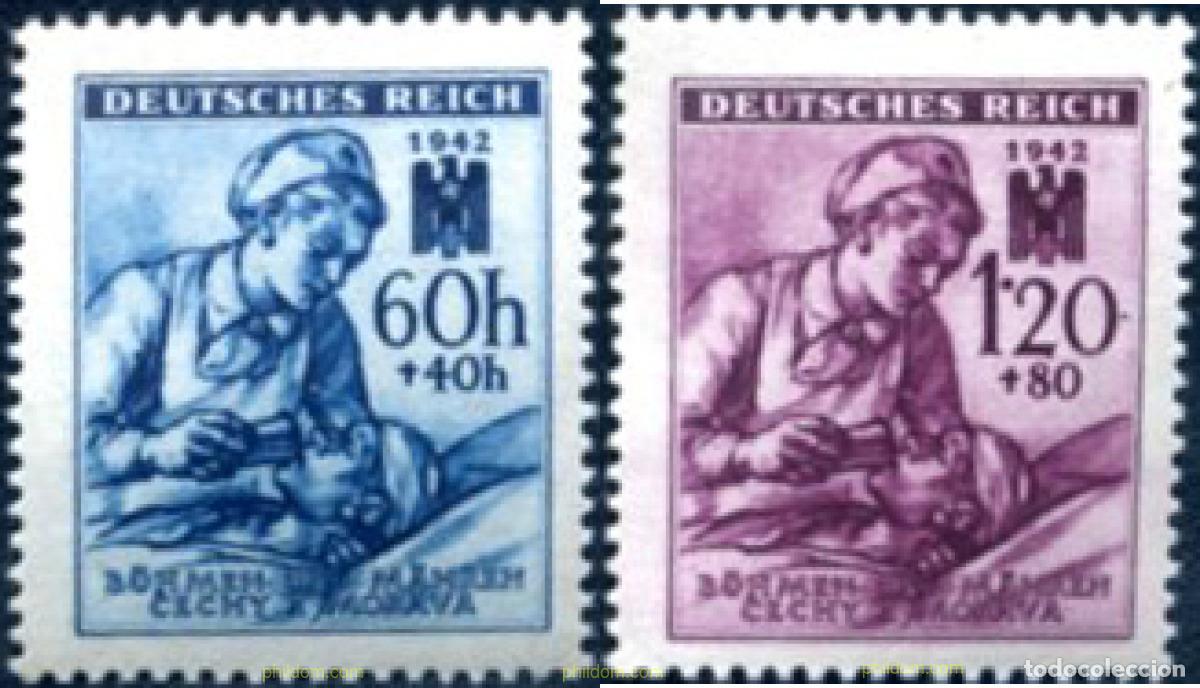 Sellos: 788746 MNH BOHEMIA Y MORAVIA 1942 PRO CRUZ ROJA ALEMANA