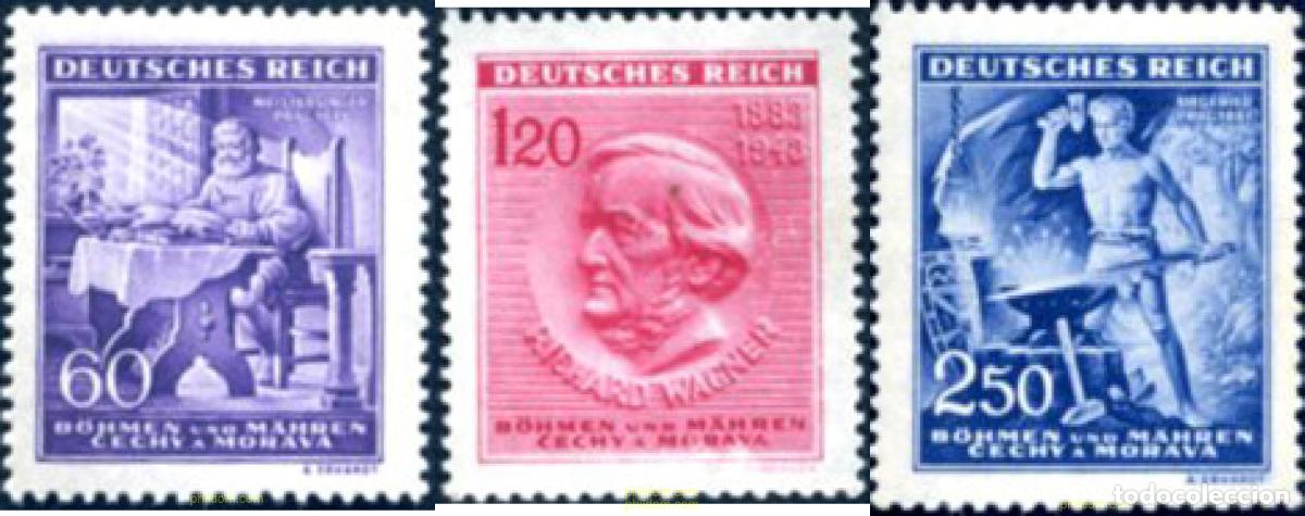 Sellos: 788777 MNH BOHEMIA Y MORAVIA 1943 130 ANIVERSARIO DEL NACIMIENTO DE RICHARD WAGNER