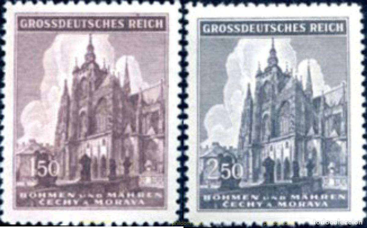 Sellos: 704373 HINGED BOHEMIA Y MORAVIA 1944 600 ANIVERSARIO DE LA CATEDRAL DE SAN VITUS DE PRAGA