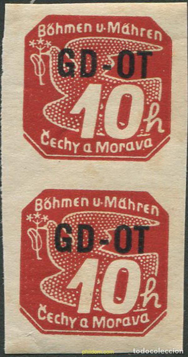 Sellos: 667514 MNH BOHEMIA Y MORAVIA 1939 SELLOS PARA PERIODICOS. PALOMA Y CIFRA