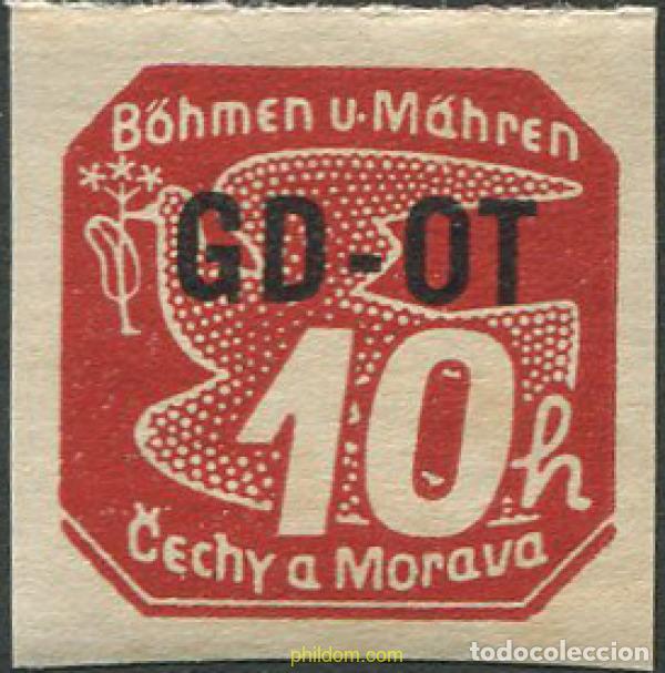 Sellos: 667515 MNH BOHEMIA Y MORAVIA 1939 SELLOS PARA PERIODICOS. PALOMA Y CIFRA