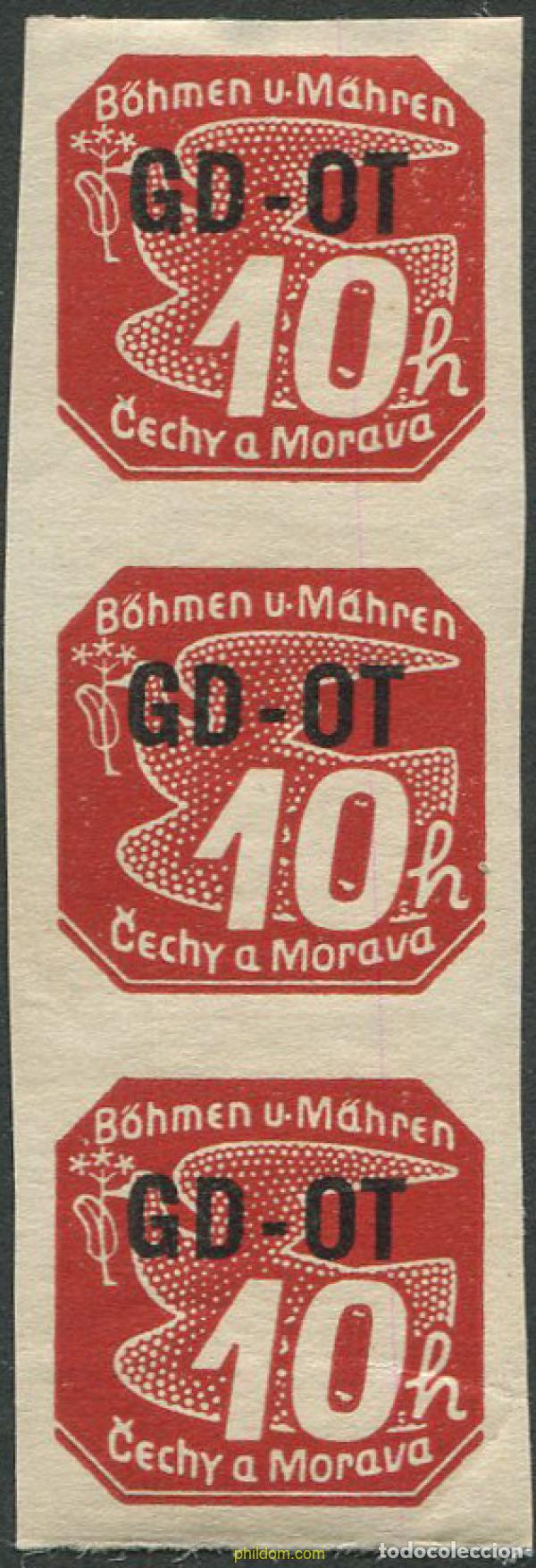 Sellos: 667513 MNH BOHEMIA Y MORAVIA 1939 SELLOS PARA PERIODICOS. PALOMA Y CIFRA
