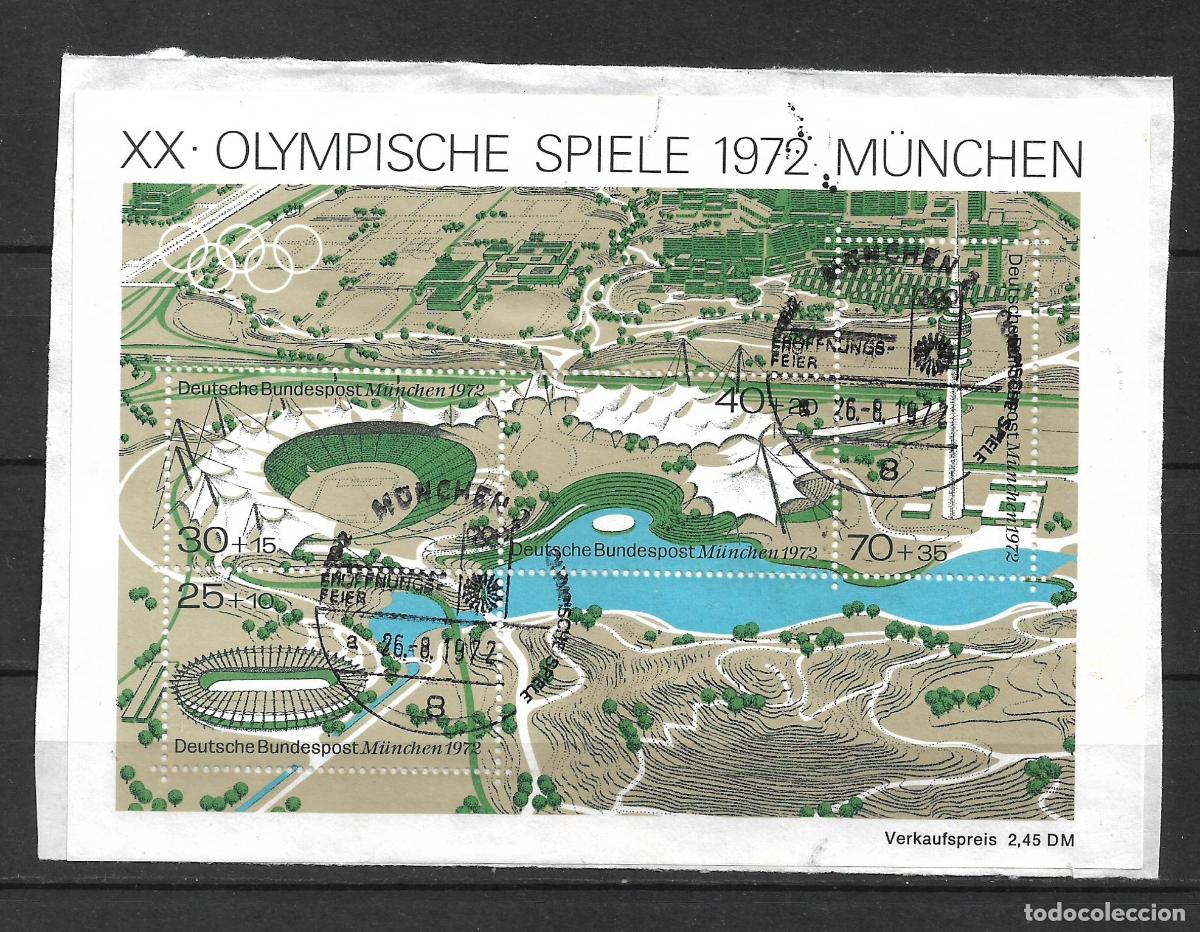 Sellos: alemania 1972 michel hoja bloque 7 usado 6.50&euro;- 24/6