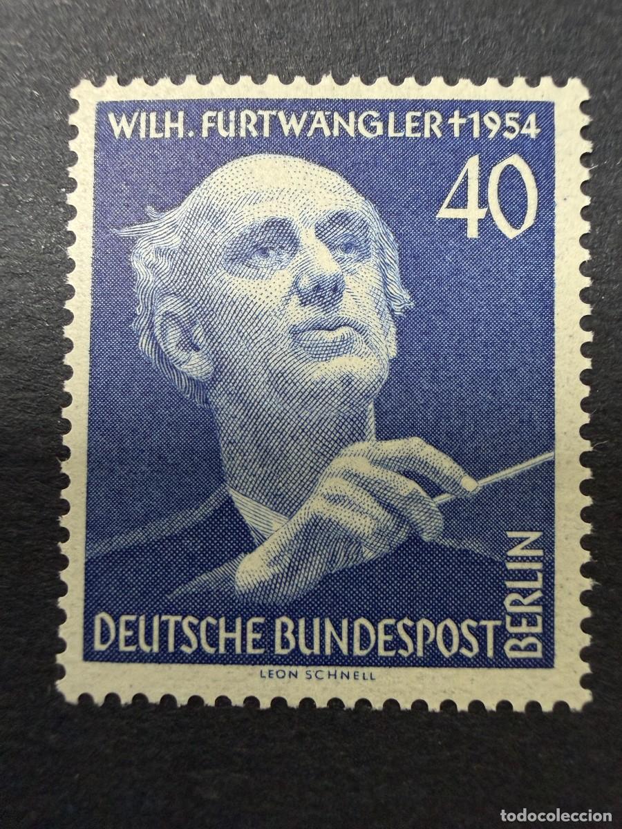 Sellos: ALEMANIA BERLIN, 1955. YVERT 113. WILHELM FURTWANGLER. NUEVOS. SIN FIJASELLOS