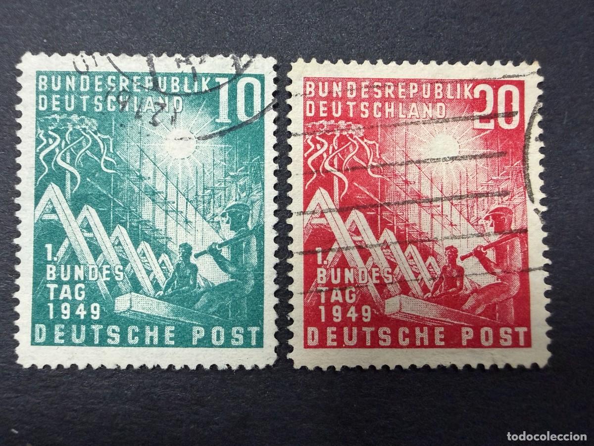 Sellos: ALEMANIA FEDERAL, 1949. YVERT 1/2. APERTURA PARLAMENTO ALEMAN. USADOS