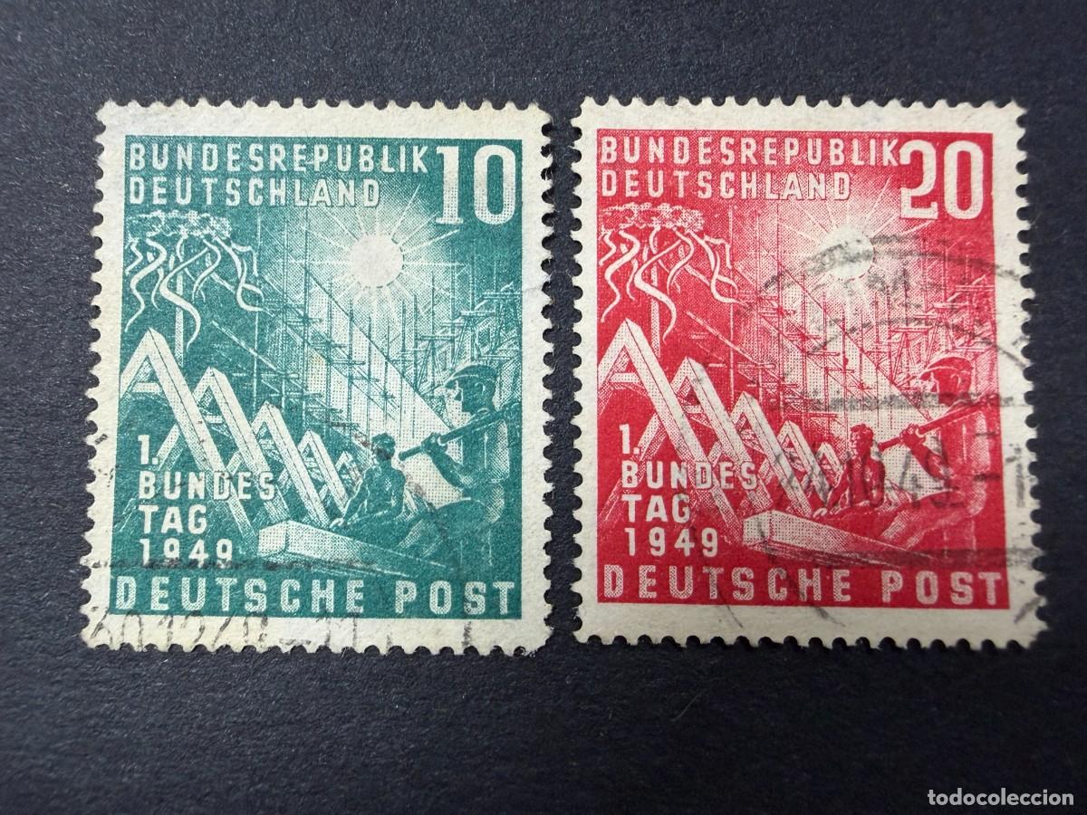 Sellos: ALEMANIA FEDERAL, 1949. YVERT 1/2. APERTURA PARLAMENTO ALEMAN. USADOS