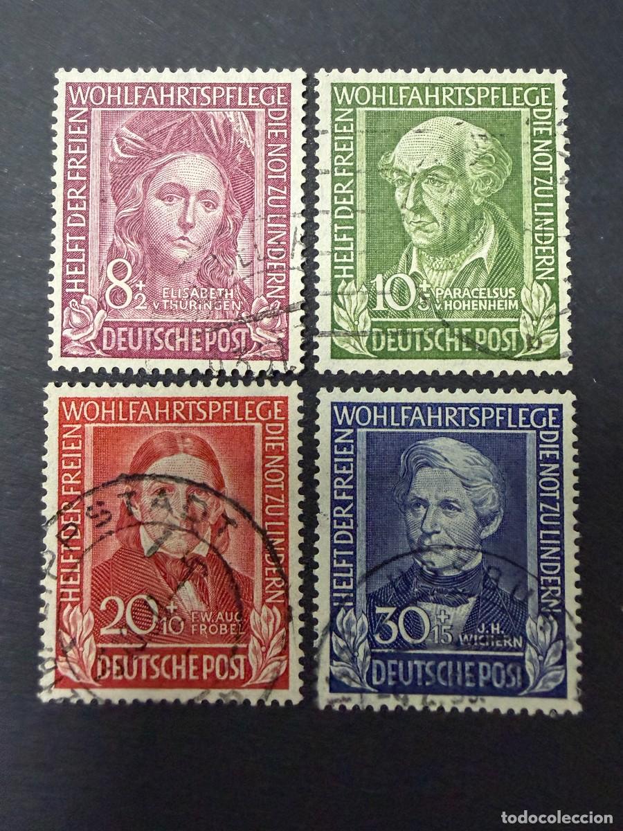 Sellos: ALEMANIA FEDERAL, 1949. YVERT 3/6. ELISABETH VON TH&Uuml;RINGEN. USADOS
