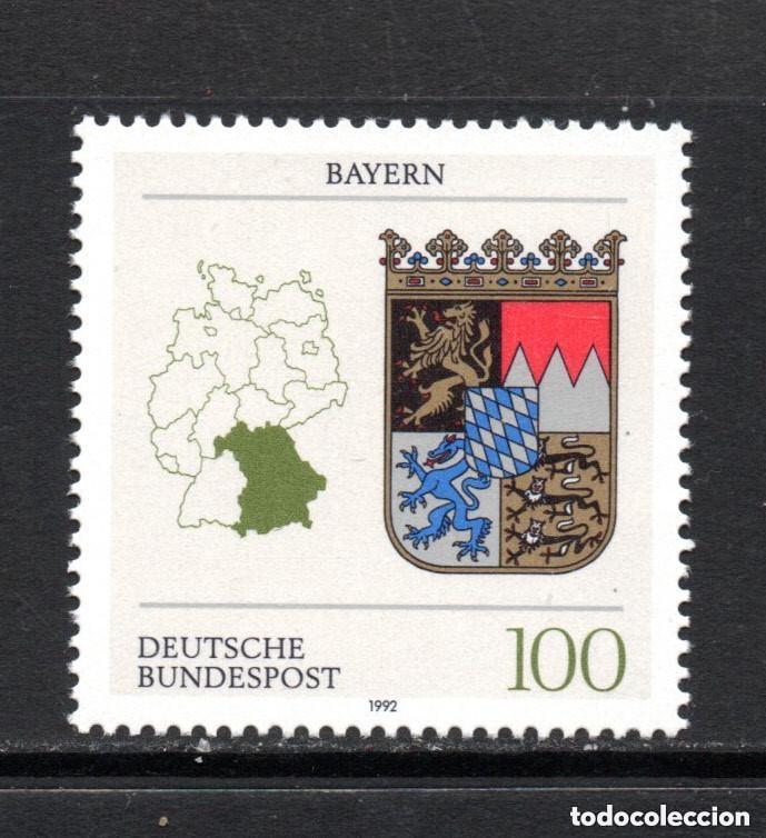 Sellos: Alemania Federal 1992 Ivert 1429 *** Escudos y Mapas de los Lander (II) - Baviere