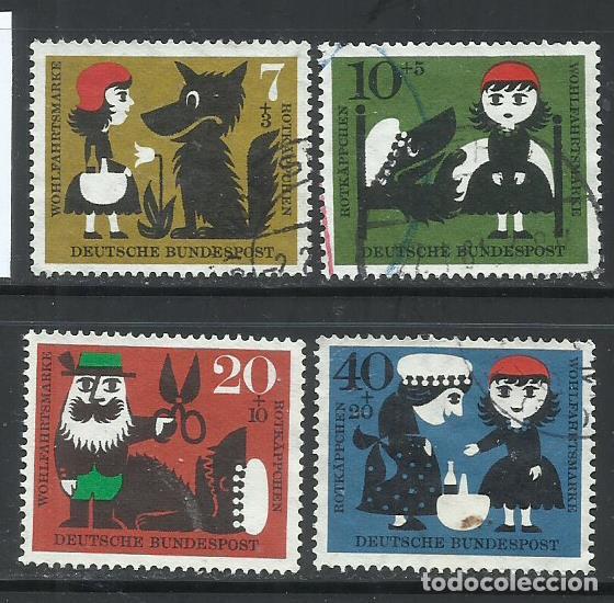 Sellos: 0665C-SERIE COMPLETA ALEMANIA 1960 N&ordm; 213/216 CUENTOS Y LEYENDAS CAPERUCITA ROJA.