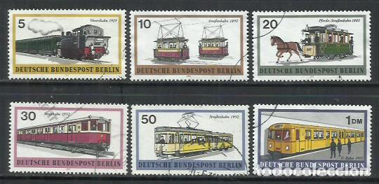 Sellos: 9307-ALEMANIA BERLIN SERIE COMPLETA TRENES RAIL WAY 1971 N&ordm; 360/365 FERROCARRIL 7,00&euro;