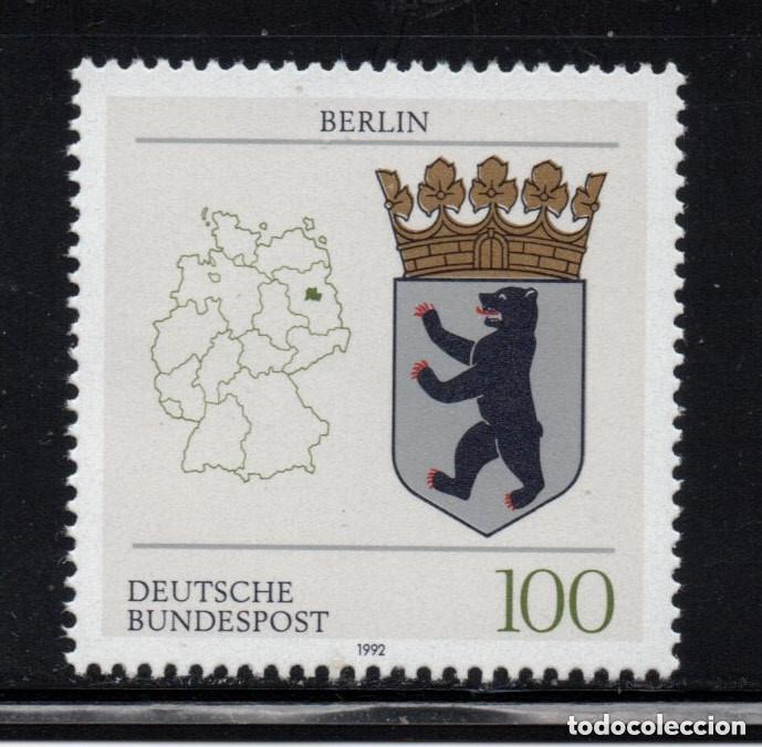 Sellos: Alemania Federal 1992 Ivert 1448 *** Escudos y Mapas de los Lander (III) - Berlin