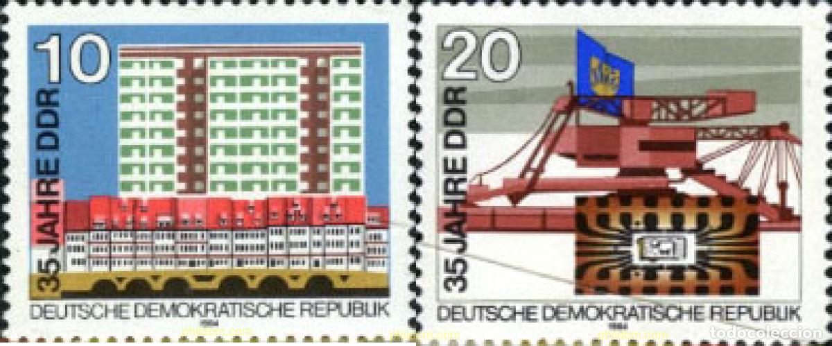 Sellos: 150924 MNH ALEMANIA DEMOCRATICA 1984 35 ANIVERSARIO DE LA REPUBLICA DEMOCRATICA ALEMANA