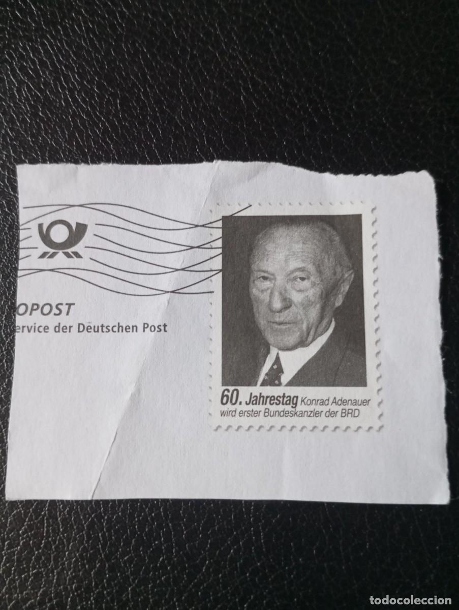 Sellos: ALEMANIA, 60 ANIVERSARIO DE CONRAD ADENAUER ,PRESIDENTE.