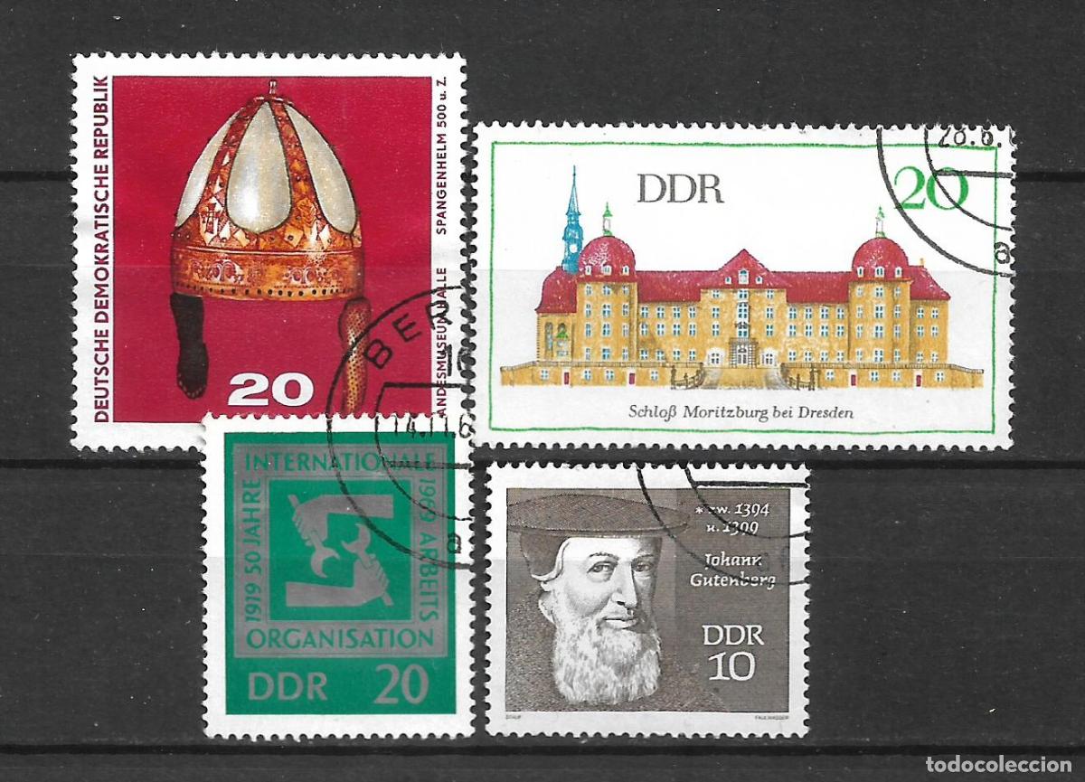 Sellos: alemania ddr 4 sellos usado - 34/9