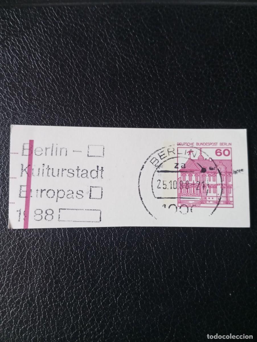 Sellos: ALEMANIA, 1988, BERL&Iacute;N, MATASELLOS, ESPECIAL., CIUDAD CULTURAL EUROPEA