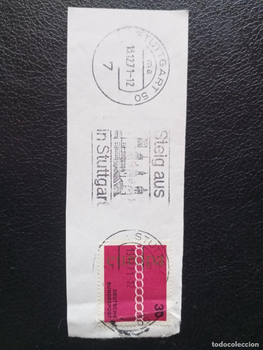 Sellos: ALEMANIA, 1971, STUTTGART , MATASELLOS ESPECIAL, SALIR POR STUTTGART