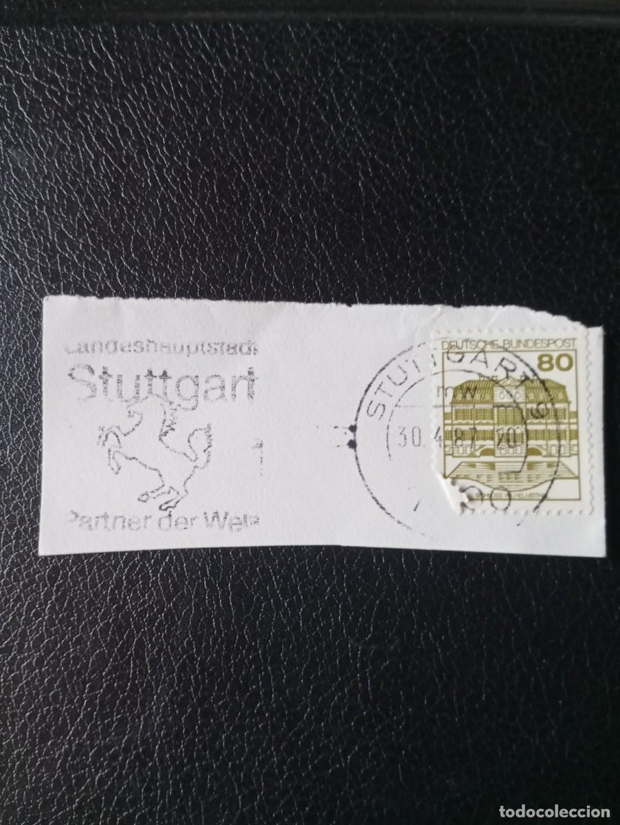 Sellos: ALEMANIA, 1987, STUTTGART , MATASELLOS ESPECIAL, CAPITAL DEL ESTADO