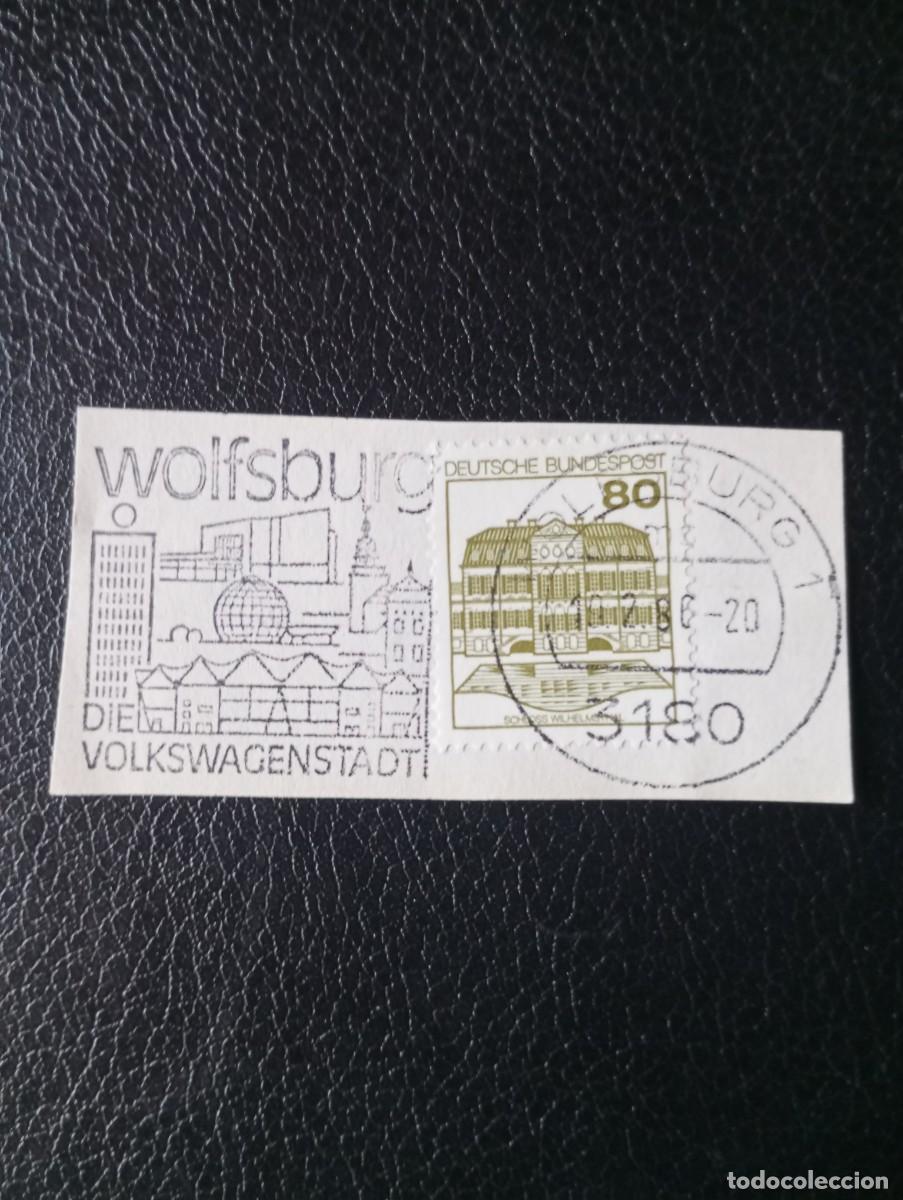 Sellos: ALEMANIA, 1988, WOLFSBURG, MATASELLOS ESPECIAL, LA CIUDAD DEL VOLKSWAGEN