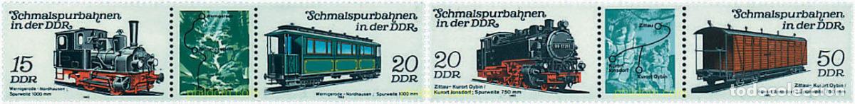 Sellos: 290043 MNH ALEMANIA DEMOCRATICA 1983 FERROCARRILES DE VIA ESTRECHA