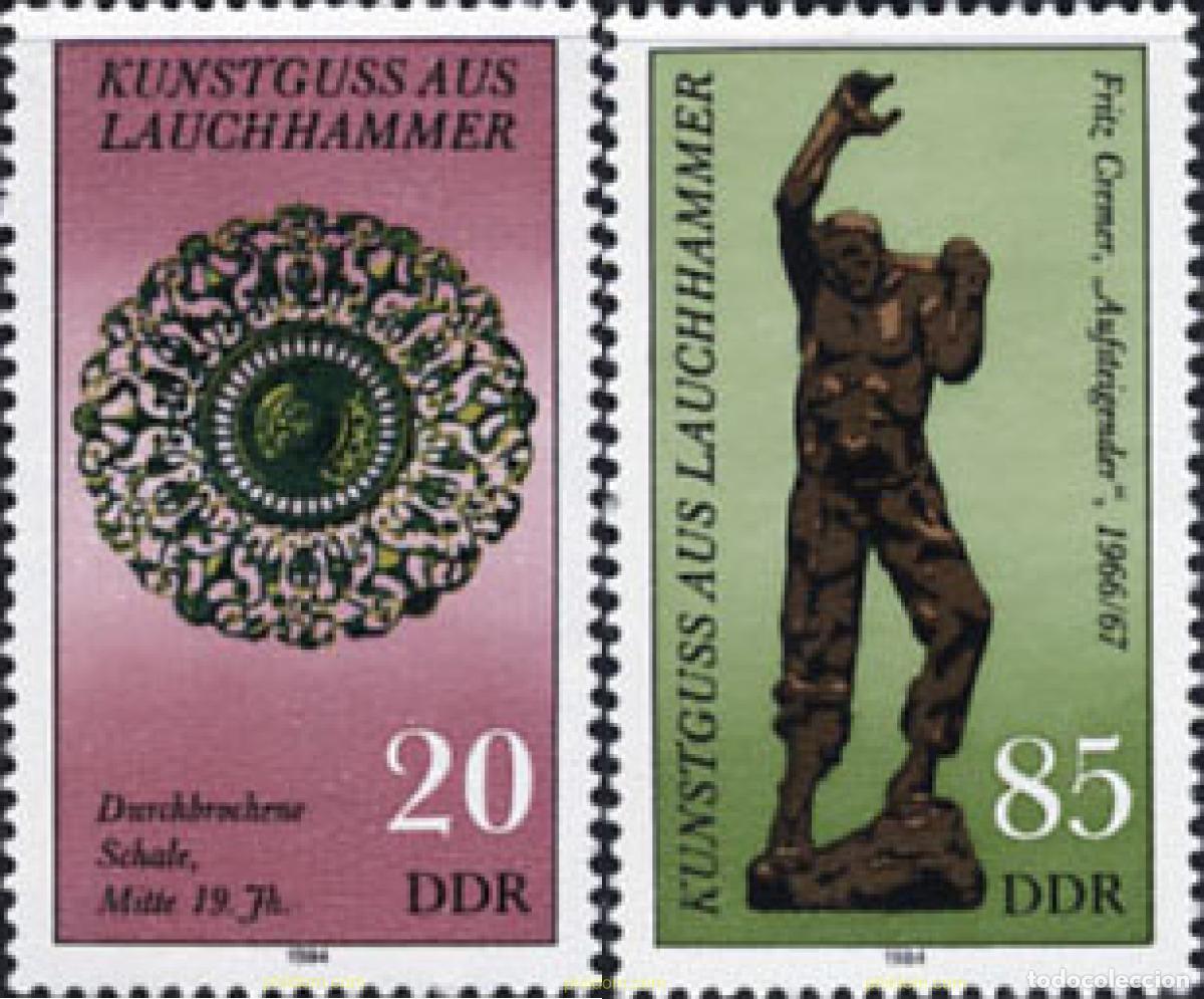 Sellos: 150921 MNH ALEMANIA DEMOCRATICA 1984 OBJETOS DE ARTE EN HIERRO FUNDIDO DE LAUCHHAMMER