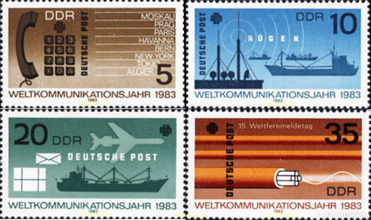 Sellos: 150895 MNH ALEMANIA DEMOCRATICA 1983 A&Ntilde;O MUNDIAL DE LAS COMUNICACIONES