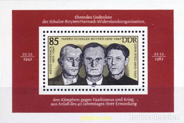 Stamps: 144907 MNH ALEMANIA DEMOCRATICA 1983 RESISTENCIA SCHULZE-BOYSEN/HARNACK