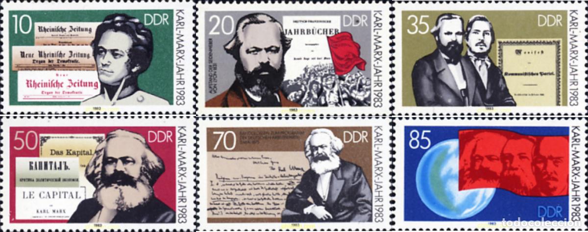 Sellos: 150900 MNH ALEMANIA DEMOCRATICA 1983 CENTENARIO DE LA MUERTE DE KARL MARX