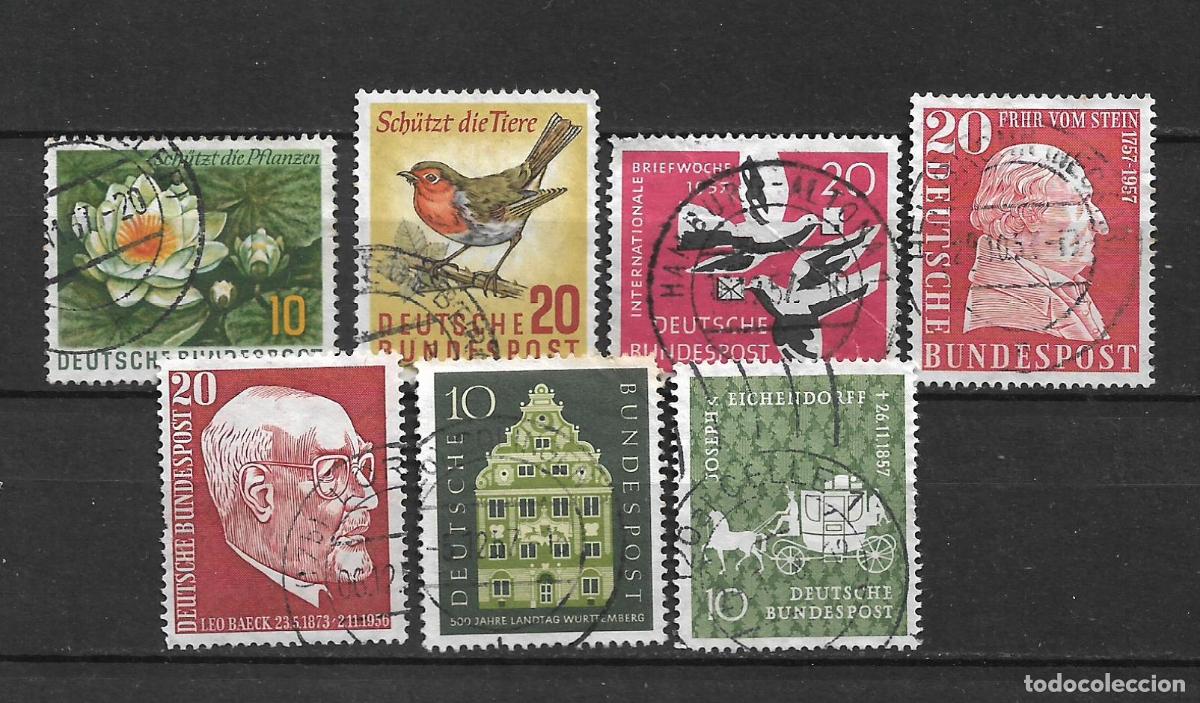 Francobolli: alemania 1957 michel 274/280 usado - 34/11