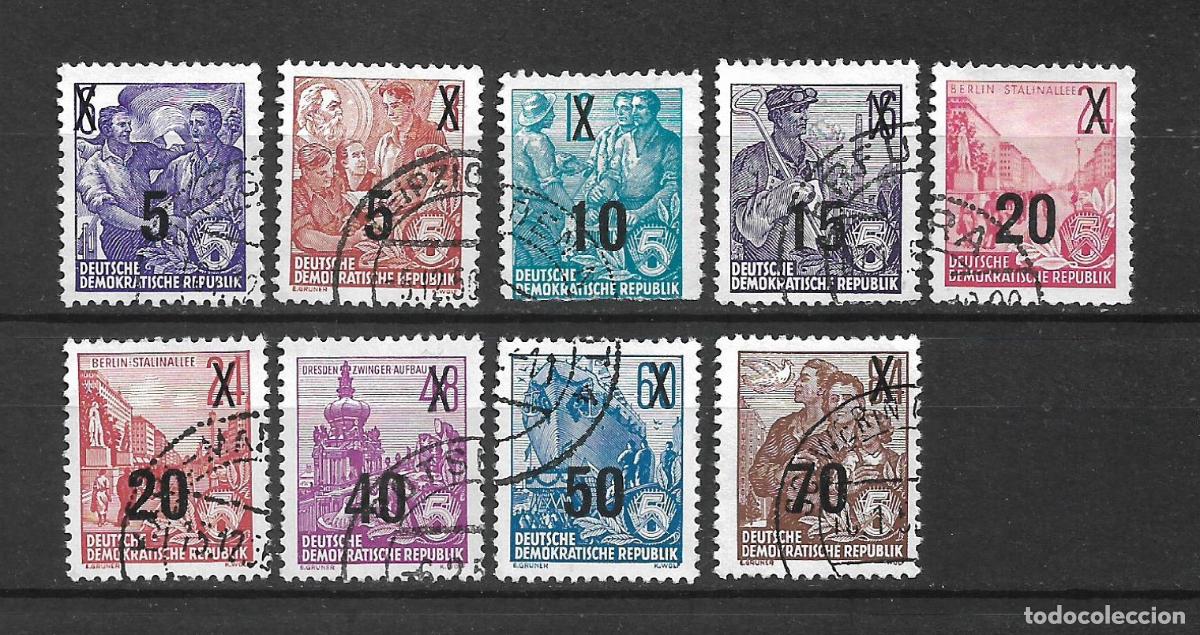 Francobolli: alemania ddr 1954 michel 435/442 usado 15&euro; - 34/16