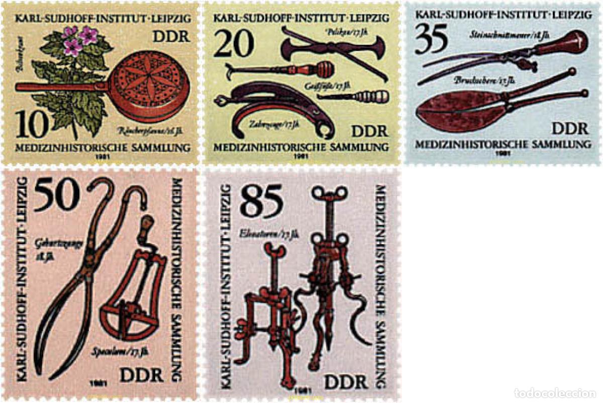 Sellos: 789104 MNH ALEMANIA DEMOCRATICA 1981 COLECCION DE HISTORIA DE LA MEDICINA DEL INSTITUTO KARL SUDHOF