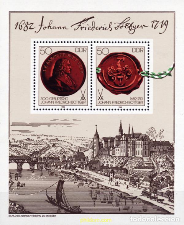 Timbres: 144903 MNH ALEMANIA DEMOCRATICA 1982 300 ANIVERSARIO DEL NACIMIENTO DE JOHANN FRIEDRICH B&Ouml;TTGER