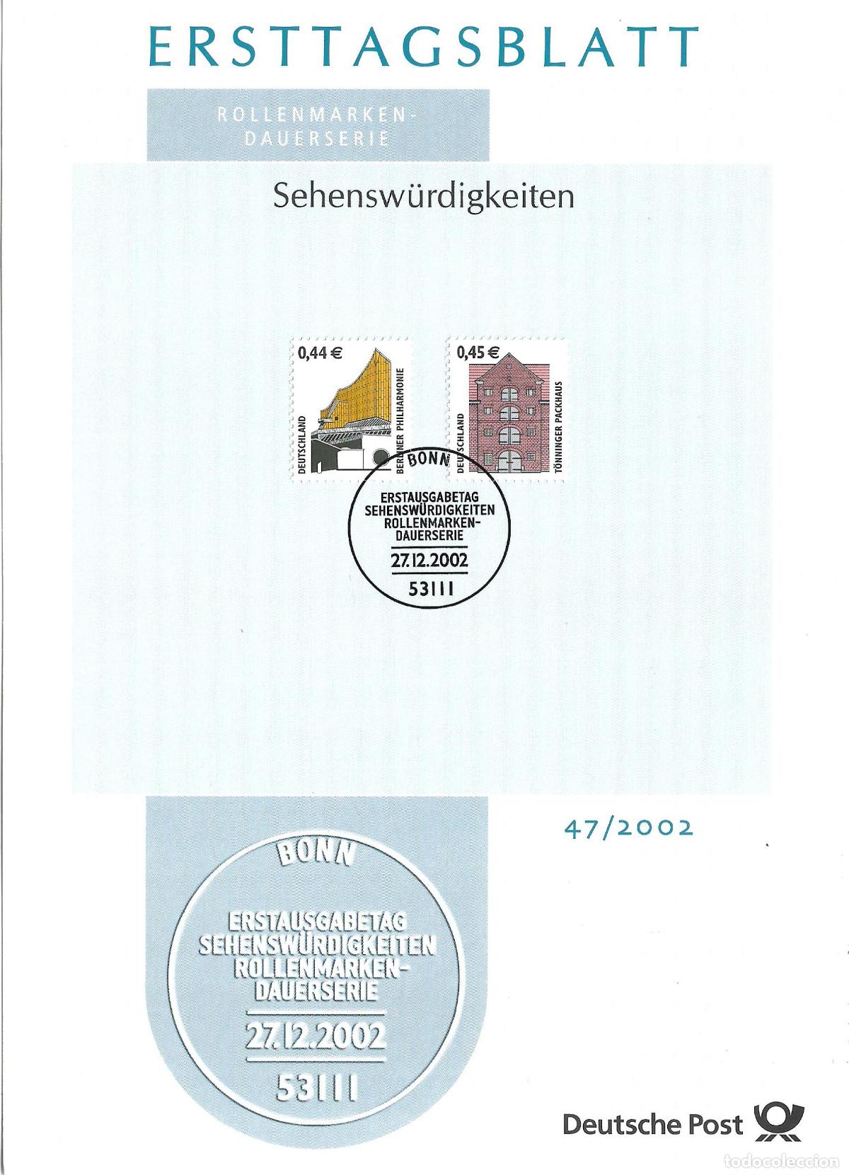 Sellos: alemania 2002 michel 2300/2301 usado - 405