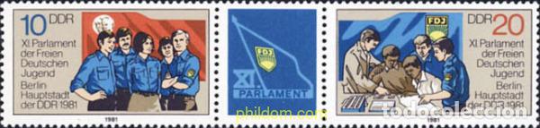 Sellos: 286428 MNH ALEMANIA DEMOCRATICA 1981 PARLAMENTO DE LA JUVENTUD ALEMANA