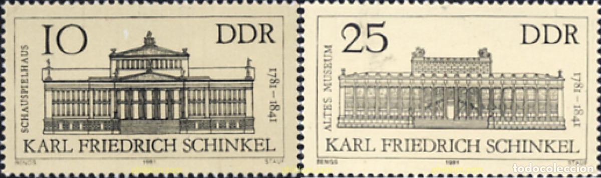 Sellos: 150871 MNH ALEMANIA DEMOCRATICA 1981 200 ANIVERSARIO DEL NACIMIENTO DEL ARQUITECTO KARL FRIEDRICH S