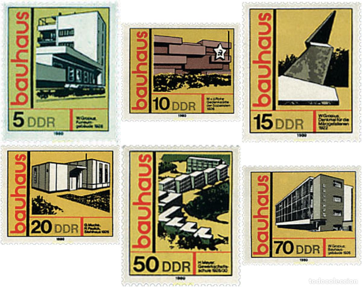 Sellos: 56182 MNH ALEMANIA DEMOCRATICA 1980 ARQUITECTURA BAUHAUS
