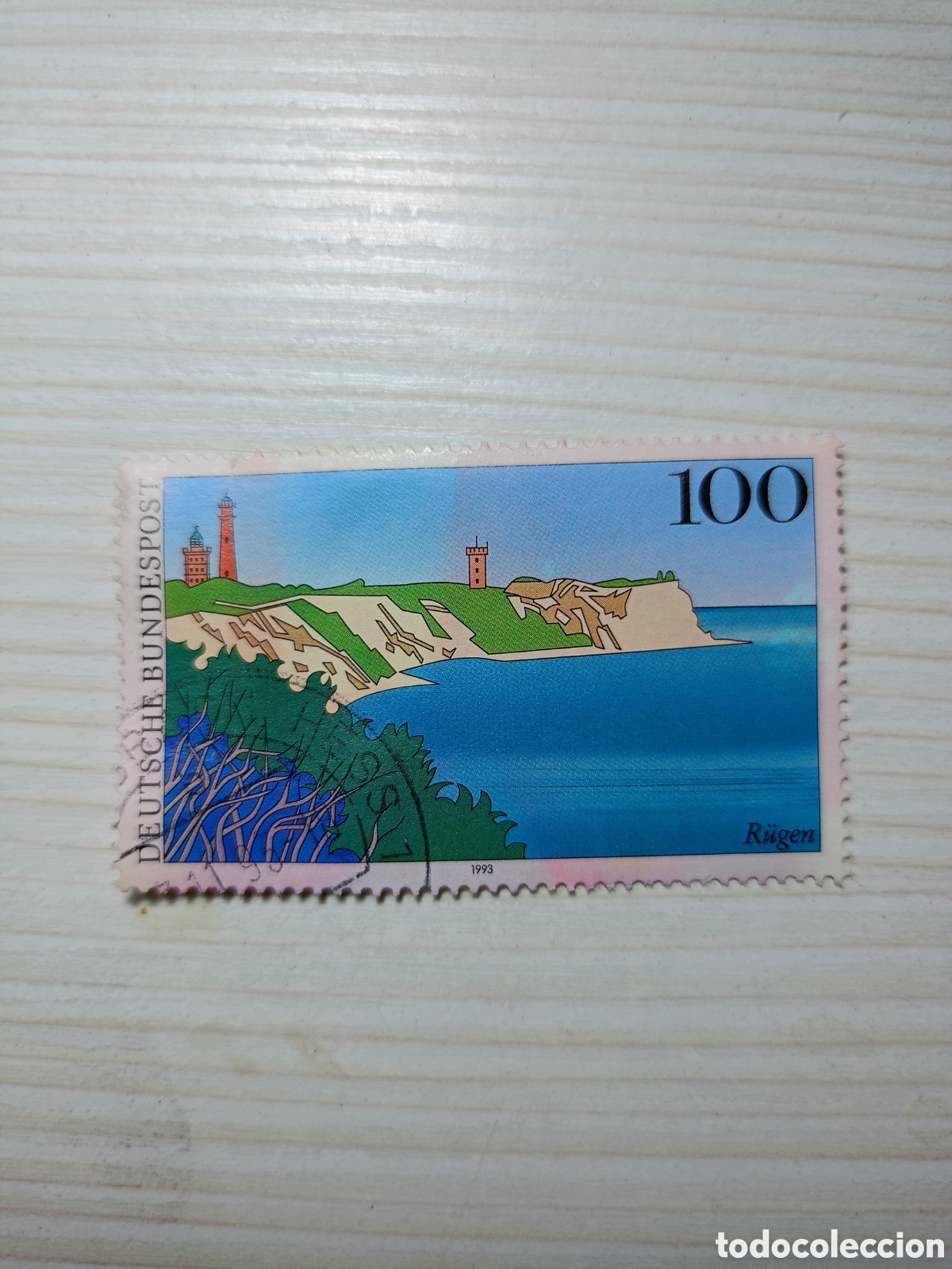 Sellos: sello postal de 100 pfennig de Alemania Occidental