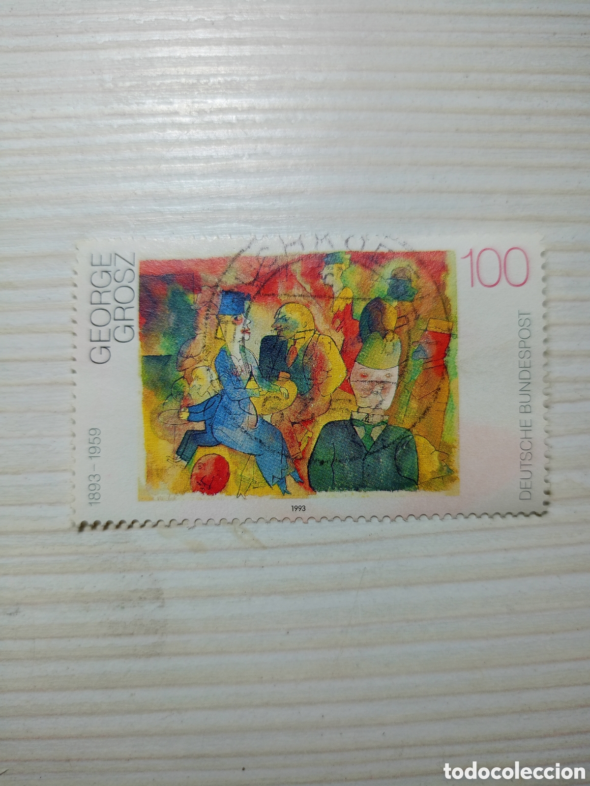 Sellos: sello postal de Alemania Federal emitido en 1993 con un valor de 100 Pfennig. El dise&ntilde;o muestra la