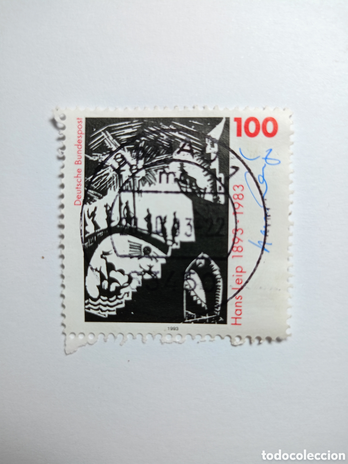 Sellos: sello postal de 1993 de la Rep&uacute;blica Federal de Alemania conmemora el centenario del nacimiento del