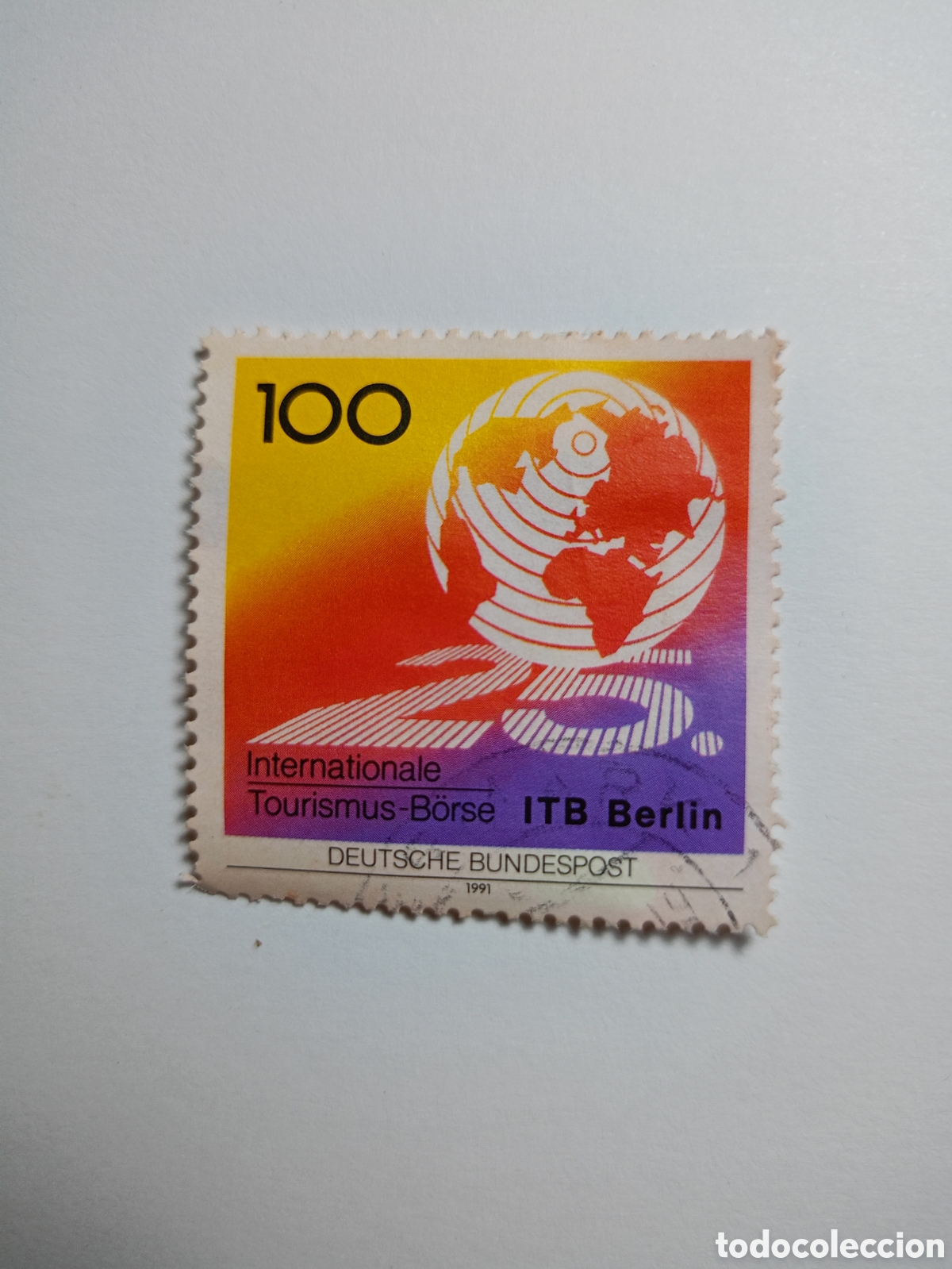 Sellos: sello postal de 100 pfennig fue emitido por Deutsche Bundespost en 1991.