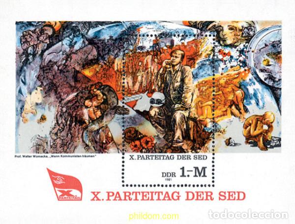 Sellos: 105970 MNH ALEMANIA DEMOCRATICA 1981 10 CONGRESO DEL PARTIDO SOCIALISTA UNITARIO ALEMAN. PINTURAS