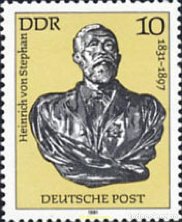 Sellos: 150863 MNH ALEMANIA DEMOCRATICA 1981 150 ANIVERSARIO DEL NACIMIENTO DE HEINRICH VON STEPHAN